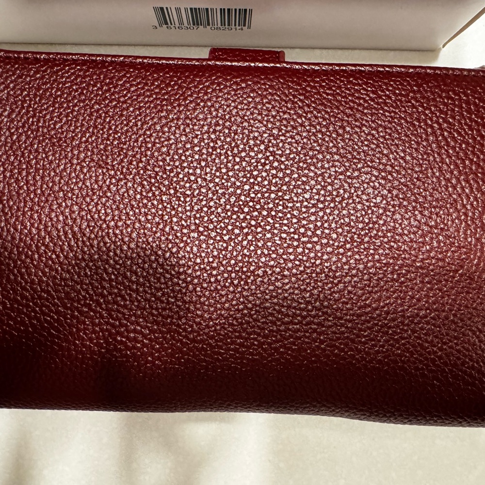 Chloe Burgundy Leather Clutch with Gold Buckle - Picture 3 of 7